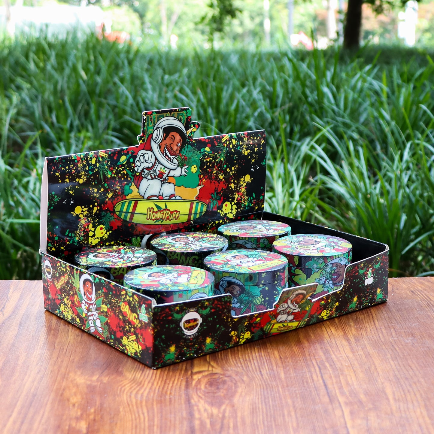 HOENYPUFF 60 mm Zinc Alloy Herb Grinder, 4 Layers Metal Smoker Grinder, Black Weed Grinder, 6 PCS / Box