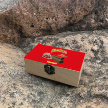 Load image into Gallery viewer, HONEYPUFF Handmade Tobacco Smoking Herb with Red Lid Cover, Lockable Wooden Box, 5.4” x 2.8” x 2.0” Size Storage Box