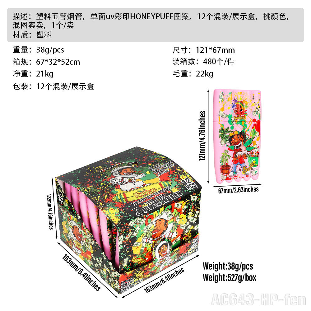 HONEYPUFF multi-color multi-tube plastic trumpet paper cigarette storage tank Cigarette accessories
