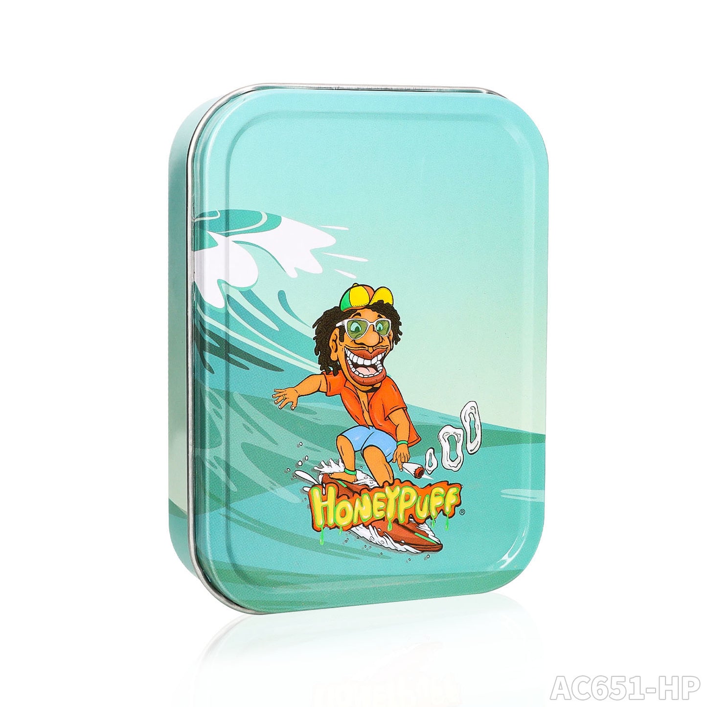 Boîte à tabac portable en fer blanc Honeypuff 102 x 83 mm, boîte à herbes multicolore, accessoires pour cigarettes