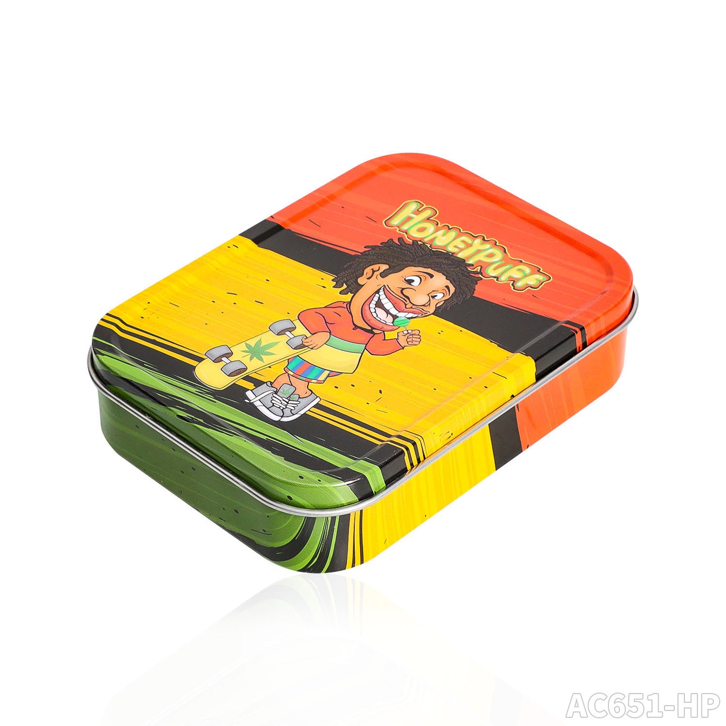 Boîte à tabac portable en fer blanc Honeypuff 102 x 83 mm, boîte à herbes multicolore, accessoires pour cigarettes