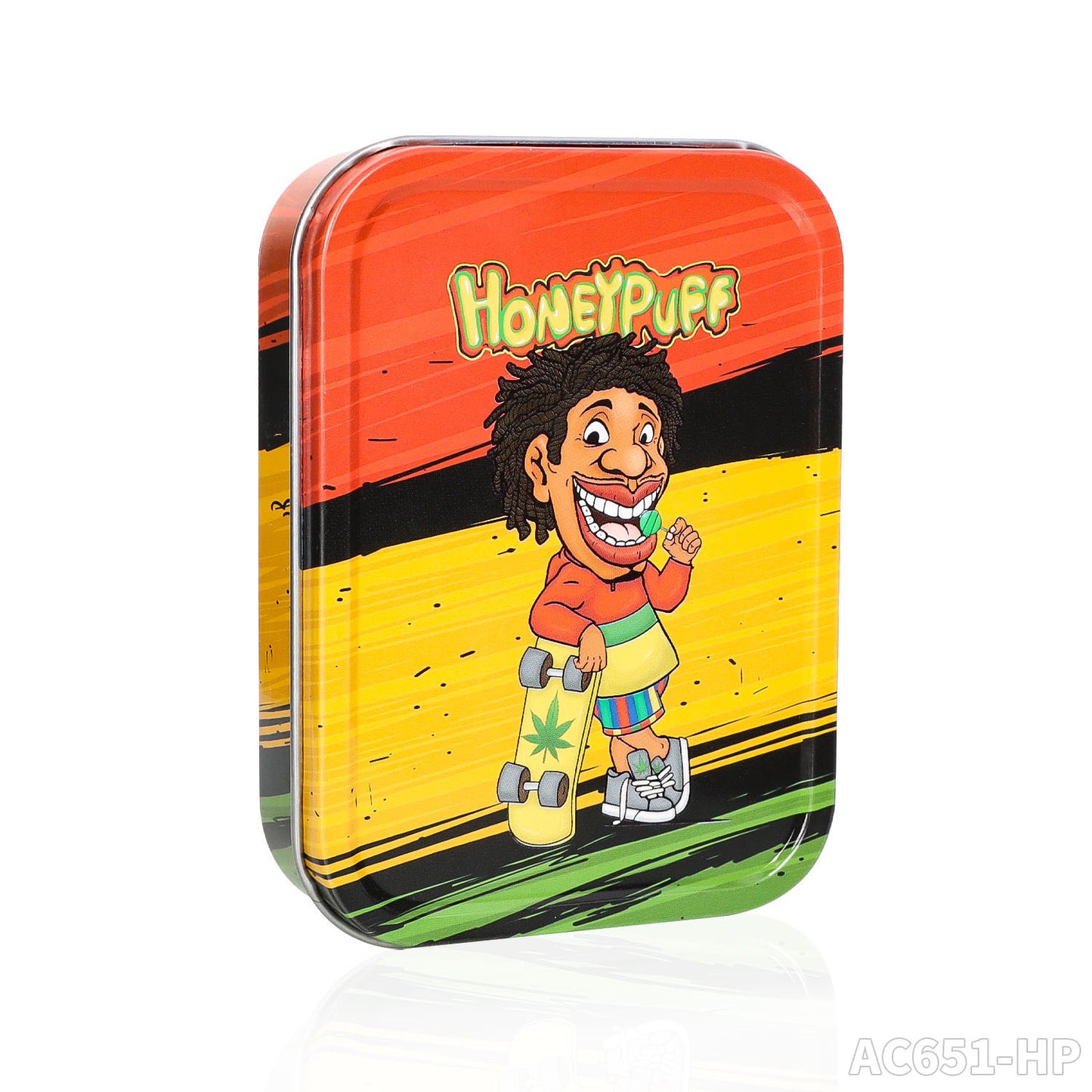 Boîte à tabac portable en fer blanc Honeypuff 102 x 83 mm, boîte à herbes multicolore, accessoires pour cigarettes