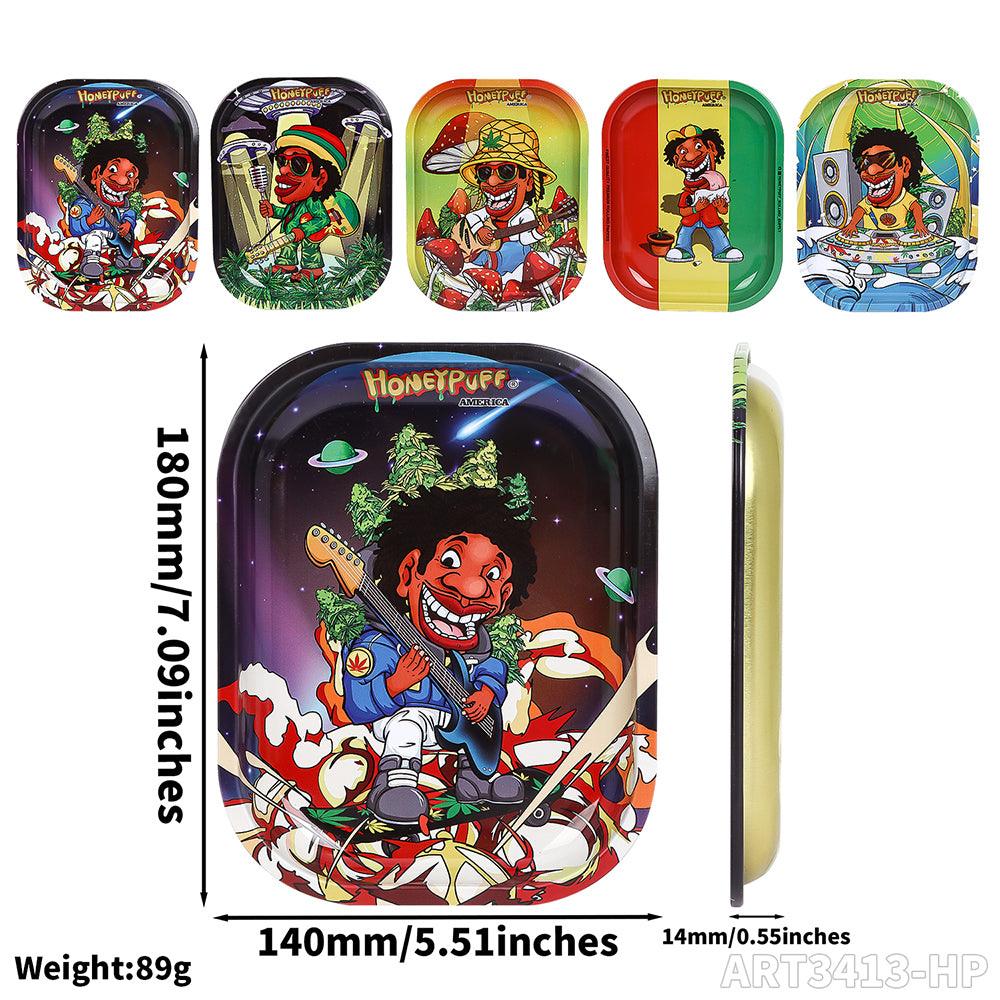 HONEYPUFF brand 180 * 140MM metal square with various designs, hot selling cigarette store accessories