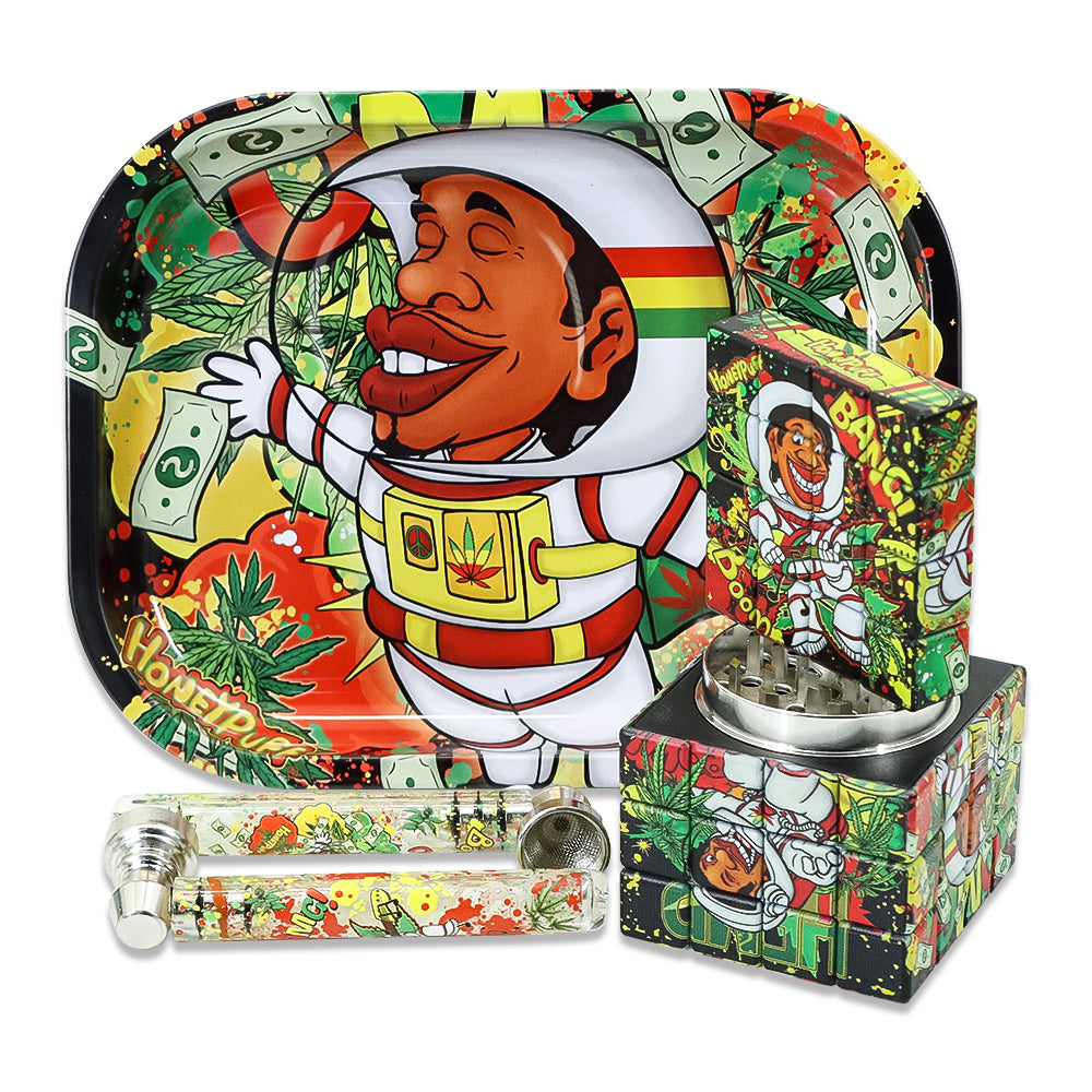 HONEYPUFF brand 180 * 140MM metal square with various designs, hot selling cigarette store accessories