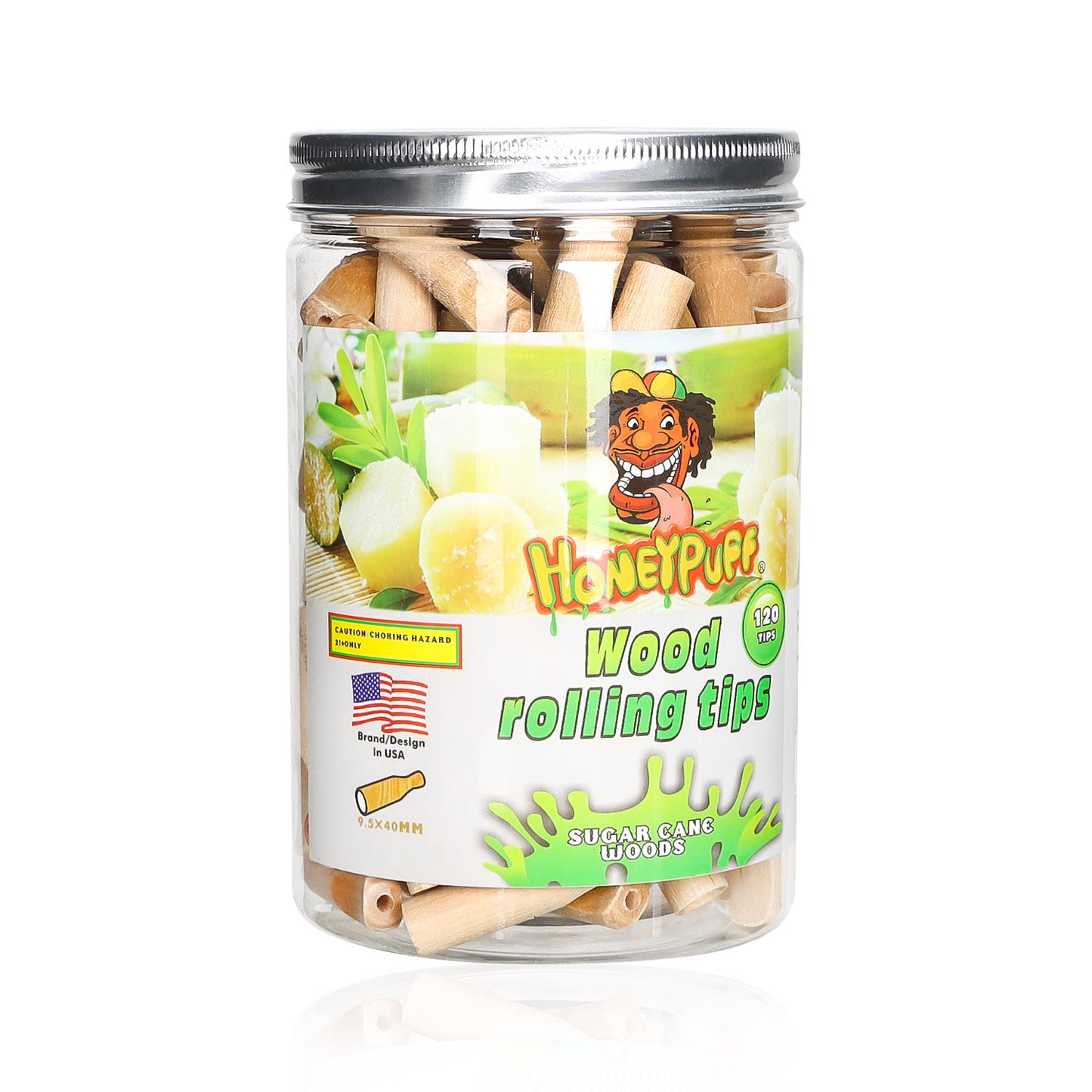 HONEYPUFF Sugarcane Flavored 35mm Wood Rolling Filter Tips Smoking Wooden Mouth Tips