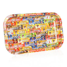 Load image into Gallery viewer, HONEYPUFF Tinplate Metal Rolling Tray, Big Size 11.3” x 7.3” Cigarette Rolling Paper, Smooth Rounded Edge Rolling Paper Trays