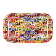 Load image into Gallery viewer, HONEYPUFF Tinplate Metal Rolling Tray, Large Size 10.6” x 6.3” Cigarette Rolling Paper, Smooth Rounded Edge Rolling Paper Trays