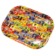 Load image into Gallery viewer, HONEYPUFF Tinplate Metal Rolling Tray, 7 x 5.4 Inches Small Size Rolling Trays, Portable Rolling Paper Tray
