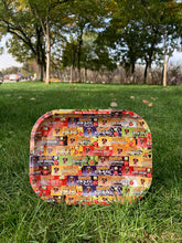 Load image into Gallery viewer, HONEYPUFF Tinplate Metal Rolling Tray, 7 x 5.4 Inches Small Size Rolling Trays, Portable Rolling Paper Tray