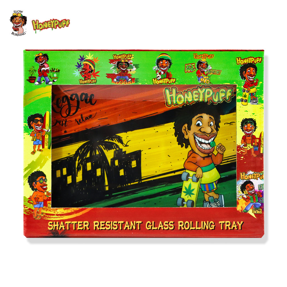 HONEYPUFF brand 161 * 122mm anti drop glass rolling tray cigarette store accessories