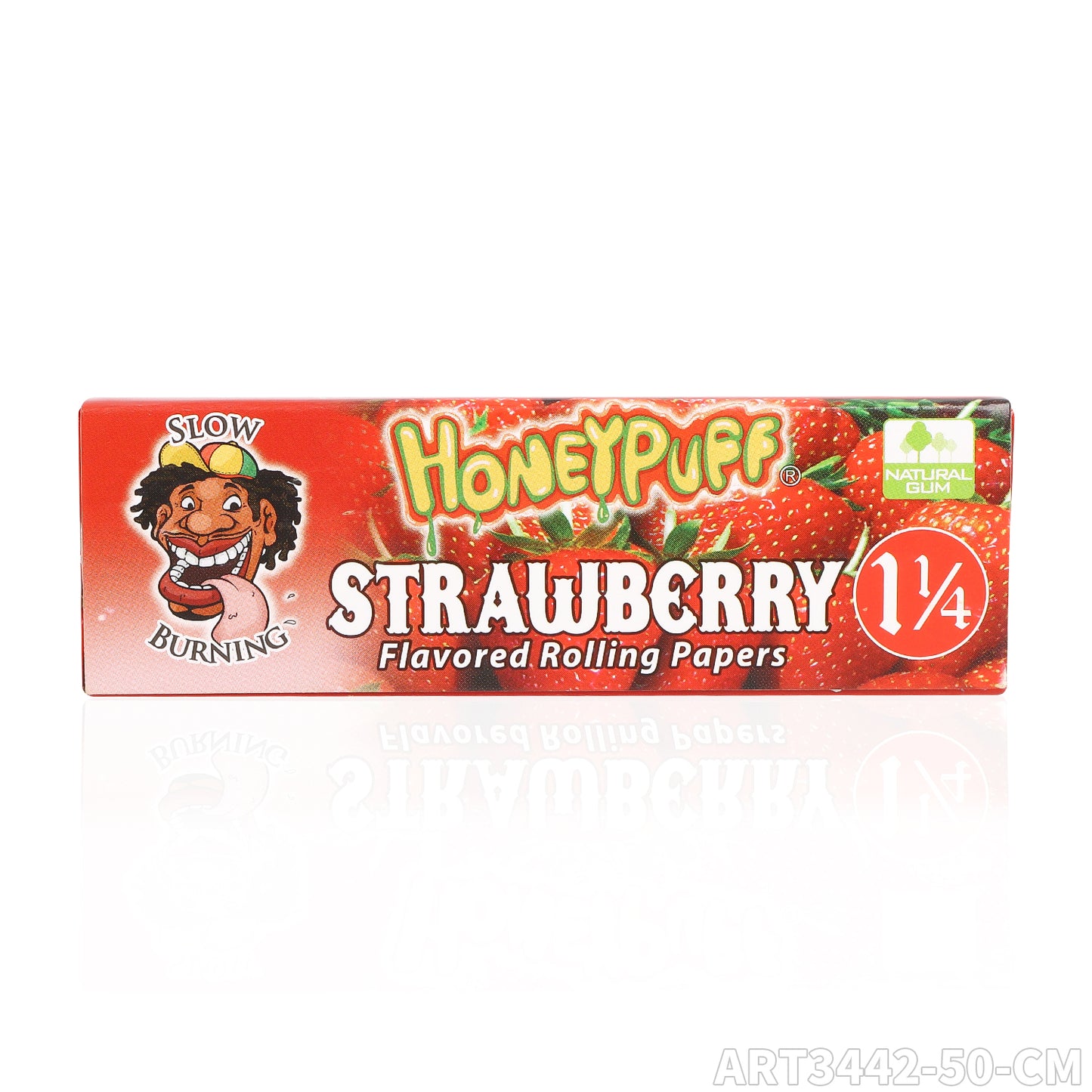 HONEYPUFF 1 1/4 Size Strawberry Flavored Rolling Papers, Slow Burning Cigarette Rolling Papers (50 PCS)