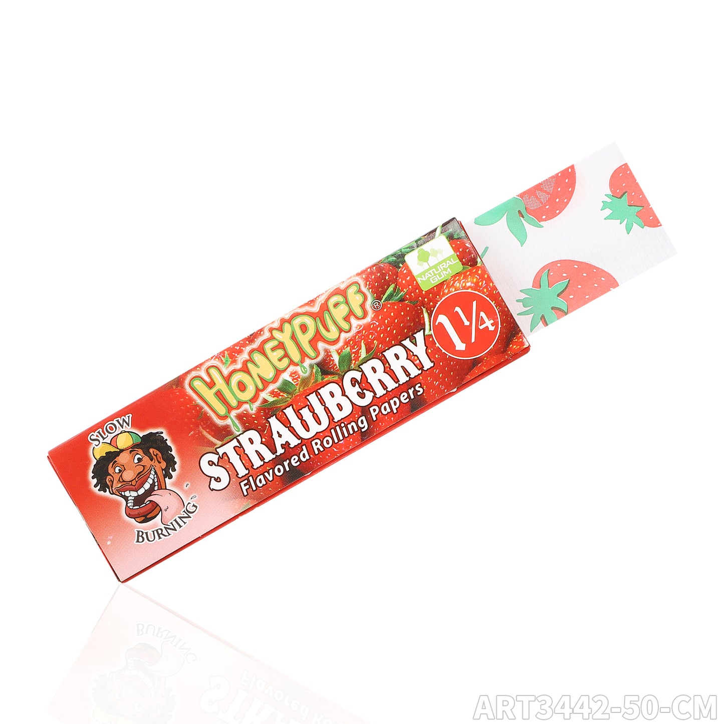 HONEYPUFF 1 1/4 Size Strawberry Flavored Rolling Papers, Slow Burning Cigarette Rolling Papers (50 PCS)