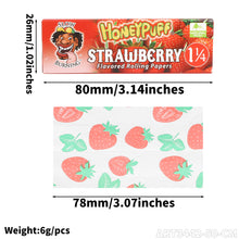 Charger l'image dans la galerie, Feuilles à rouler Honeypuff 1 1/4 saveur fraise, feuilles à rouler à combustion lente pour cigarettes (50 pièces)