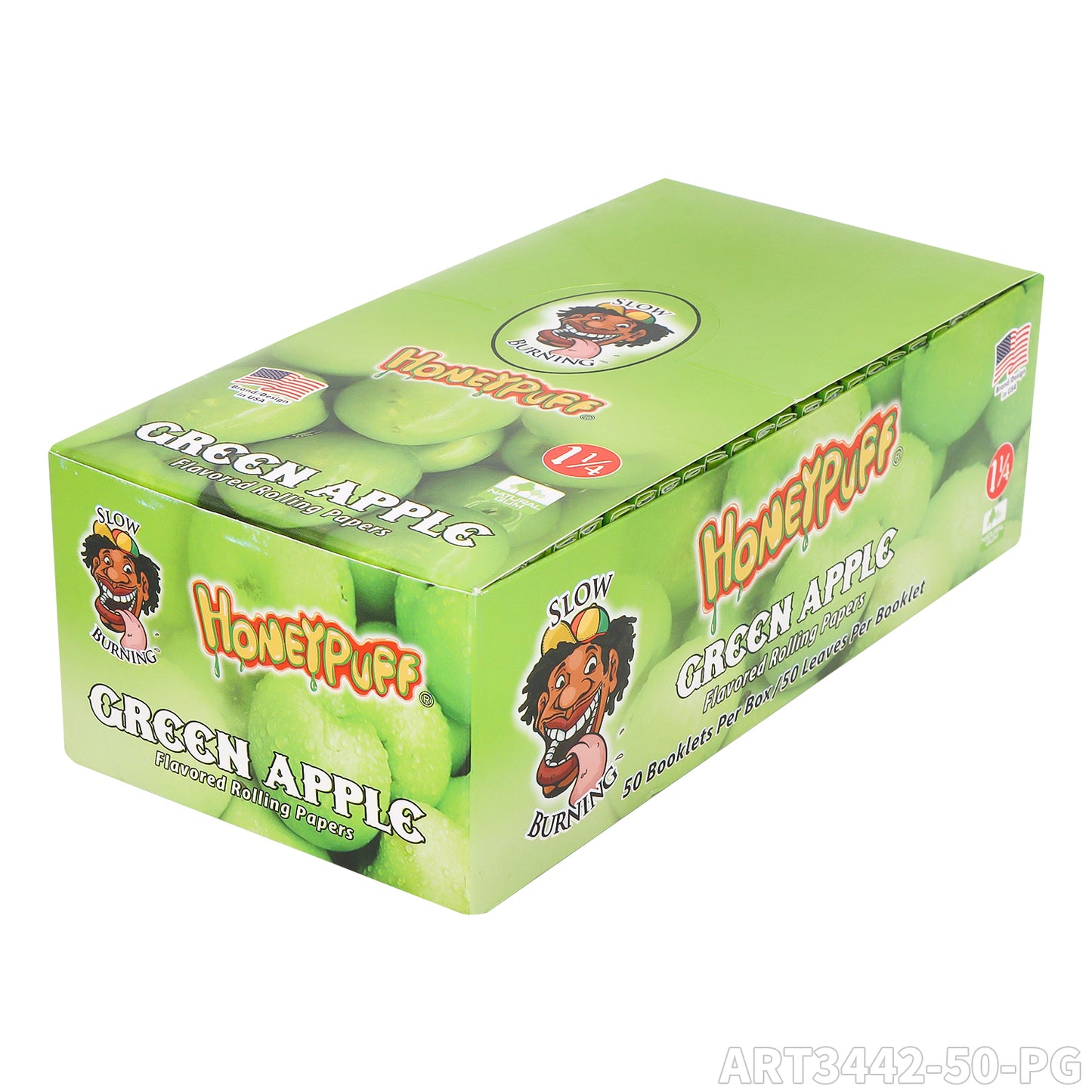 HONEYPUFF 1 1/4 Size Cherry Flavored Rolling Papers, Slow Burning Cigarette Rolling Papers (50 PCS)