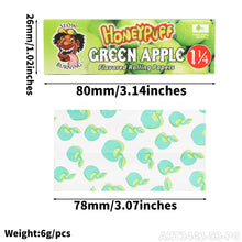 Charger l'image dans la galerie, Feuilles à rouler Honeypuff 1 1/4 au goût de pomme, feuilles à rouler à combustion lente pour cigarettes (50 pièces)