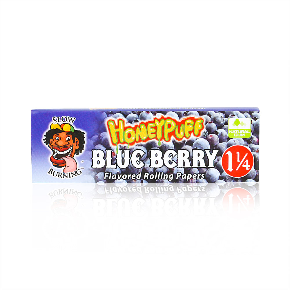 HONEYPUFF 1 1/4 Size Blueberry Flavored Rolling Papers 12 Packs Flavored Rolling Papers