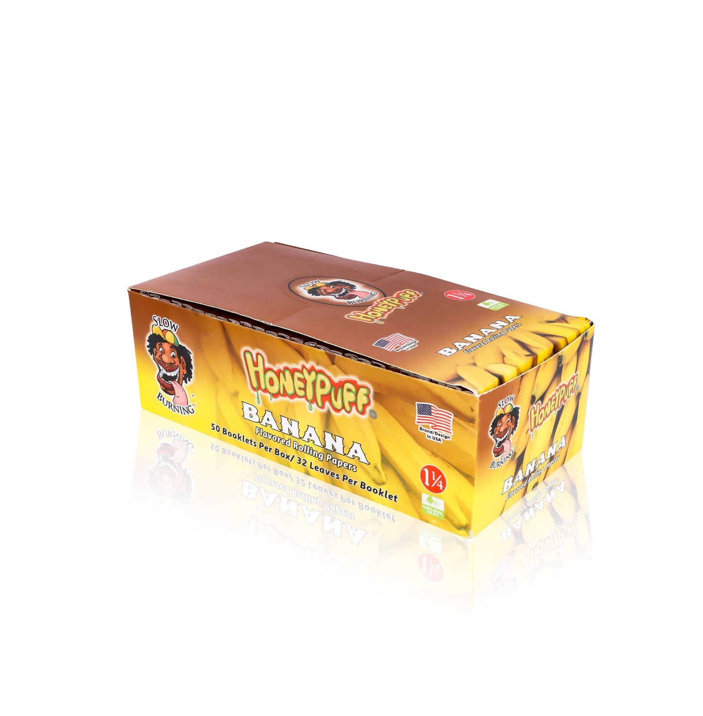 HONEYPUFF 1 1/4 Size Banana Flavored Rolling Papers 12 Packs Flavored Rolling Papers