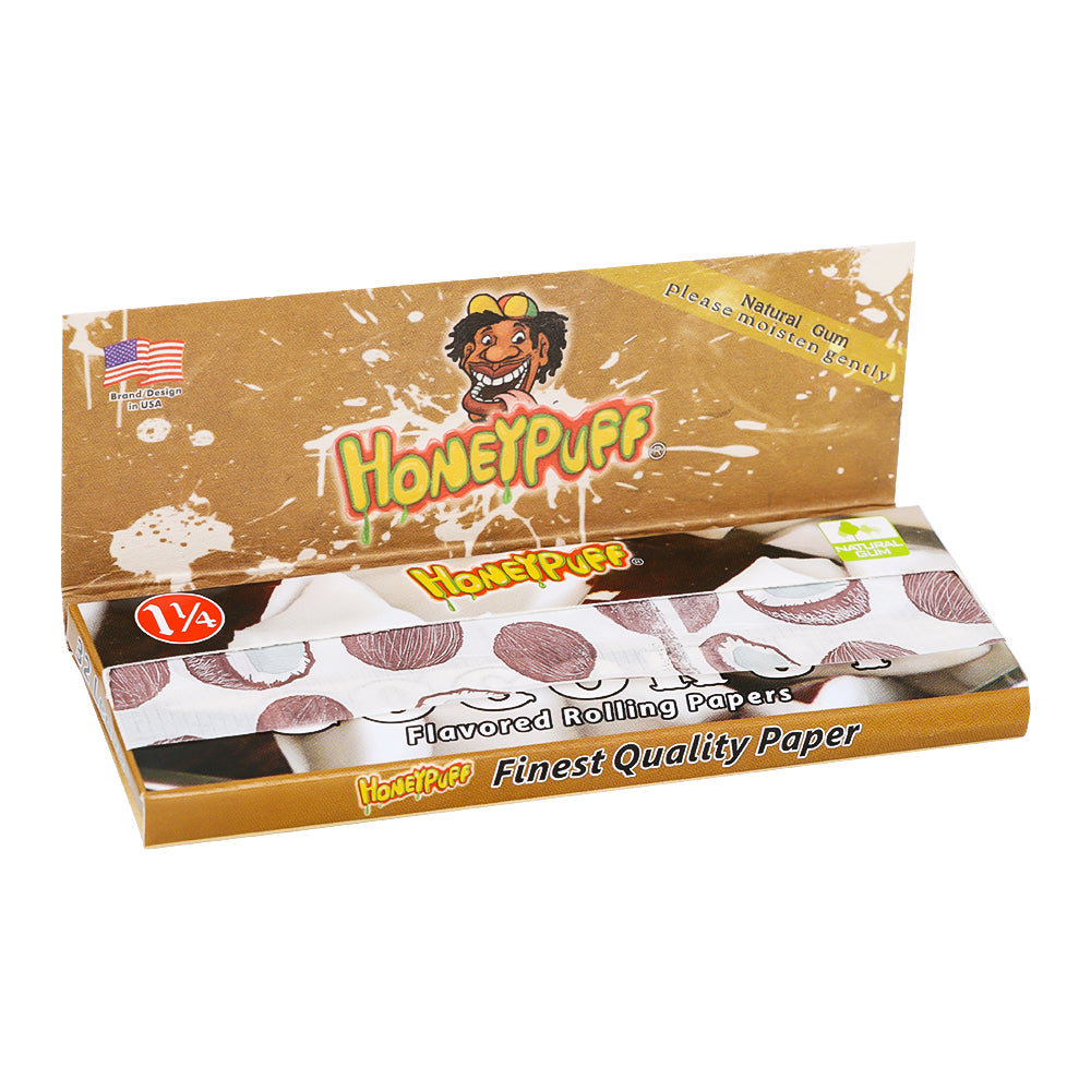 HONEYPUFF 1 1/4 Size Coconut Flavored Rolling Papers 12 Packs Flavored Rolling Papers