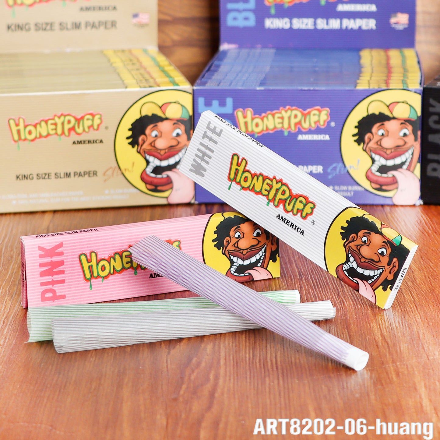 HONEYPUFF 1 1/4 Size Variety Of Flavors Rolling Papers, Slow Burning Cigarette Rolling Papers (32 PCS)