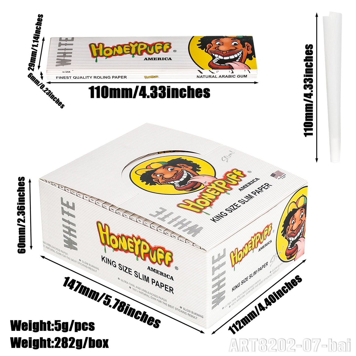 HONEYPUFF 1 1/4 Size Variety Of Flavors Rolling Papers, Slow Burning Cigarette Rolling Papers (32 PCS)