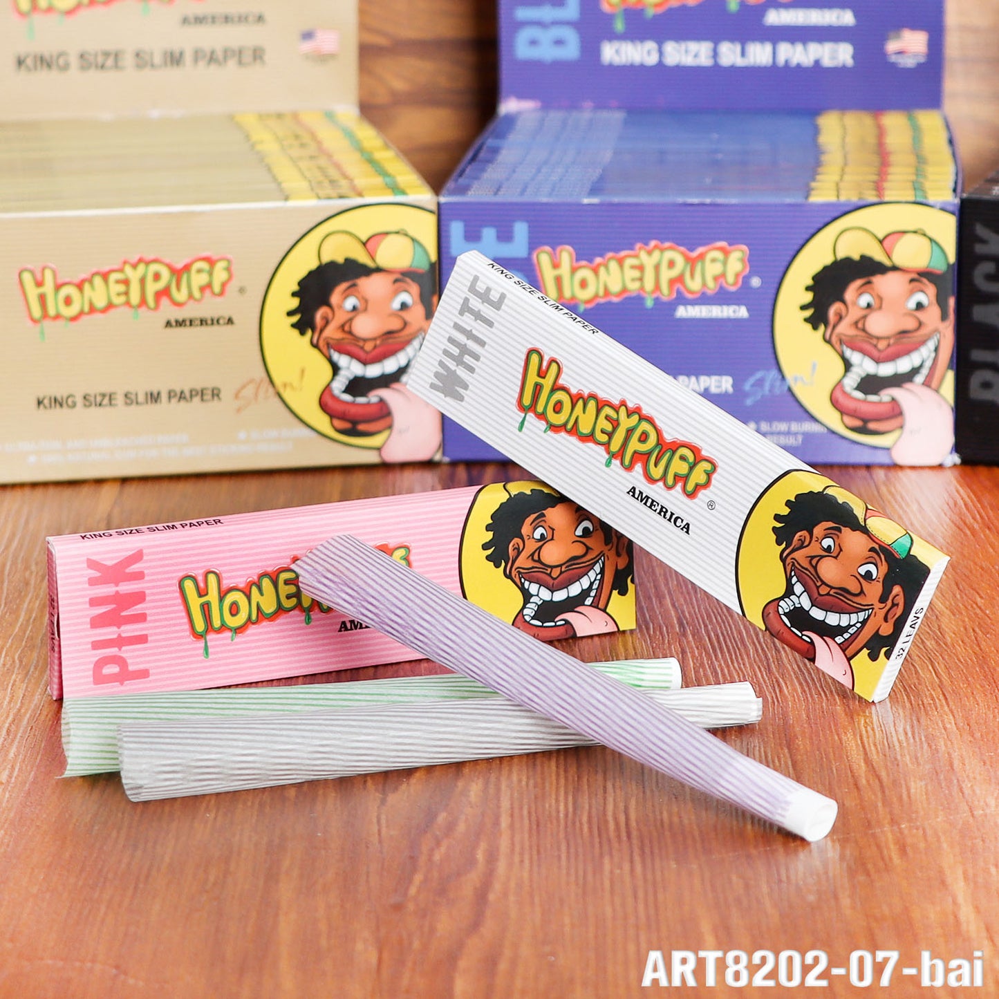 HONEYPUFF 1 1/4 Size Variety Of Flavors Rolling Papers, Slow Burning Cigarette Rolling Papers (32 PCS)