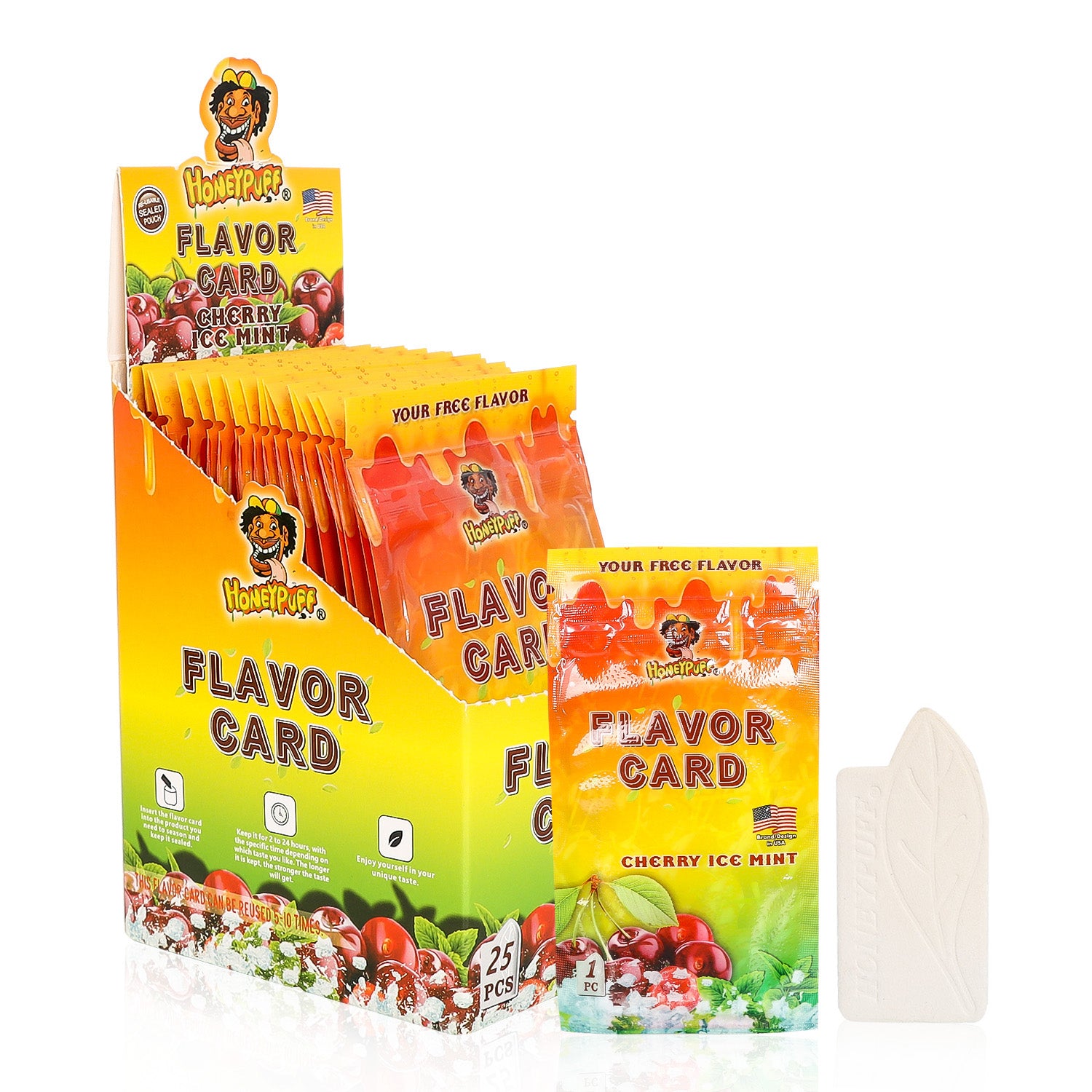flavor card for cigarettes HONEYPUFF Cherry Ice Mint Flavour Cards, King Size Cigarette Insert In flavor card for cigarettes HONEYPUFF Cherry Ice Mint Flavour Cards, King Size Cigarette Insert In