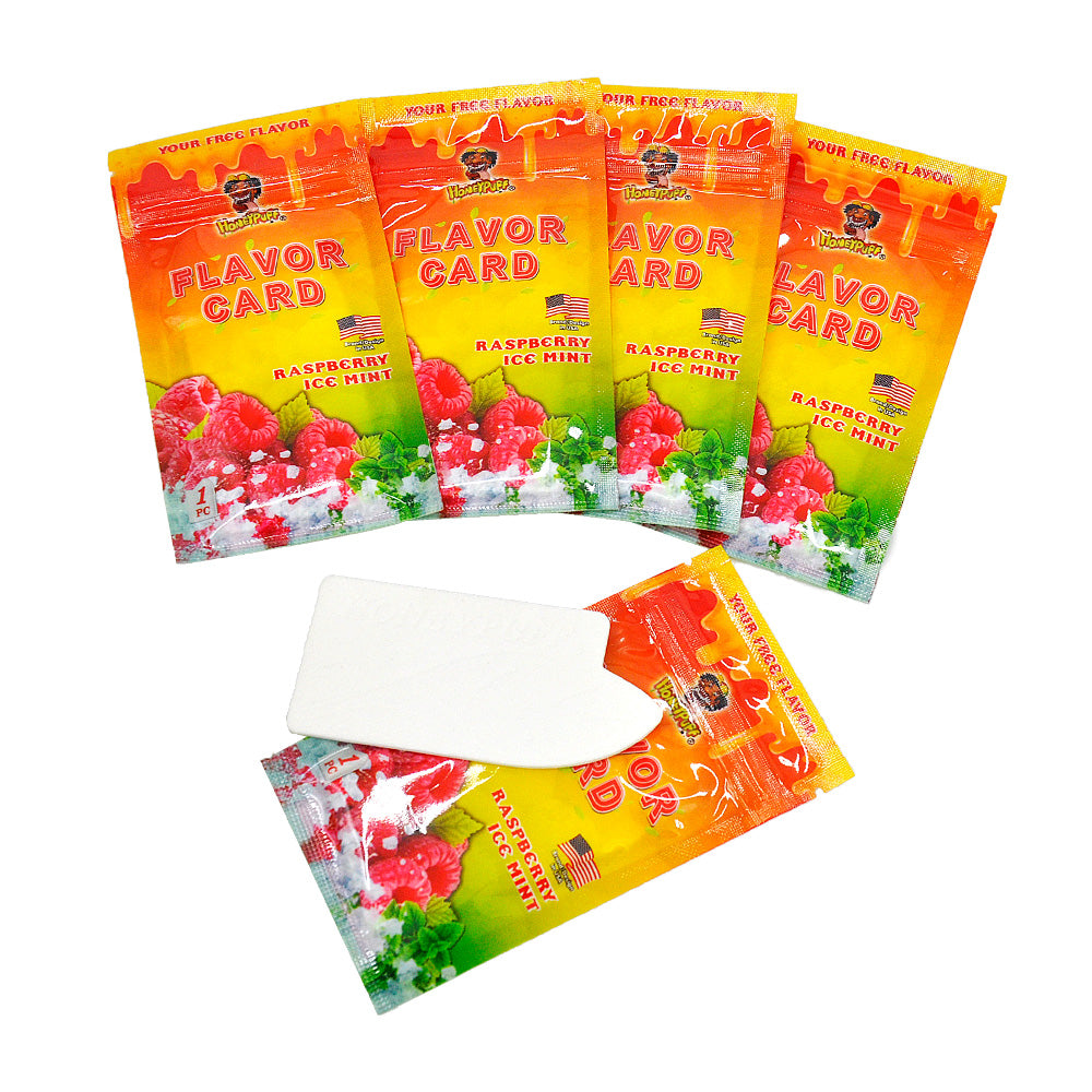 HONEYPUFF Raspberry Ice Mint Flavour Cards, King Size Cigarette Insert Infusion, Natural Flavour Card