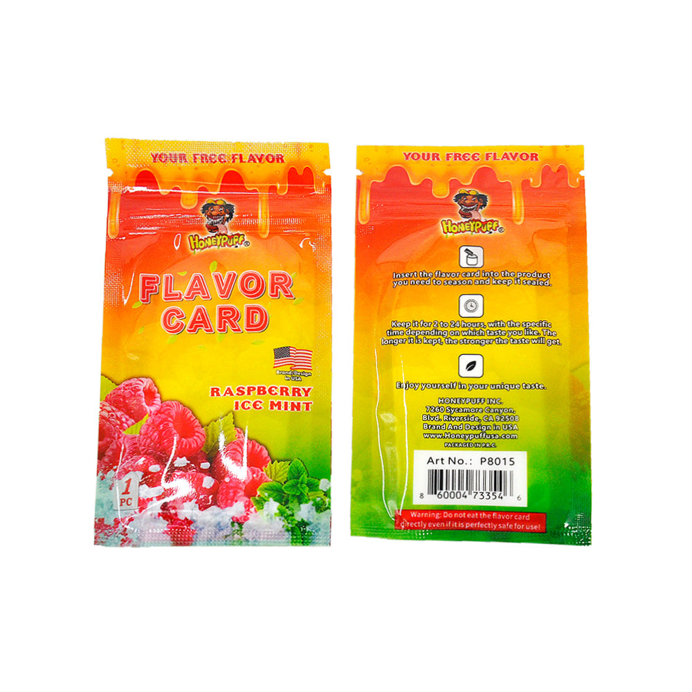 HONEYPUFF Raspberry Ice Mint Flavour Cards, King Size Cigarette Insert Infusion, Natural Flavour Card