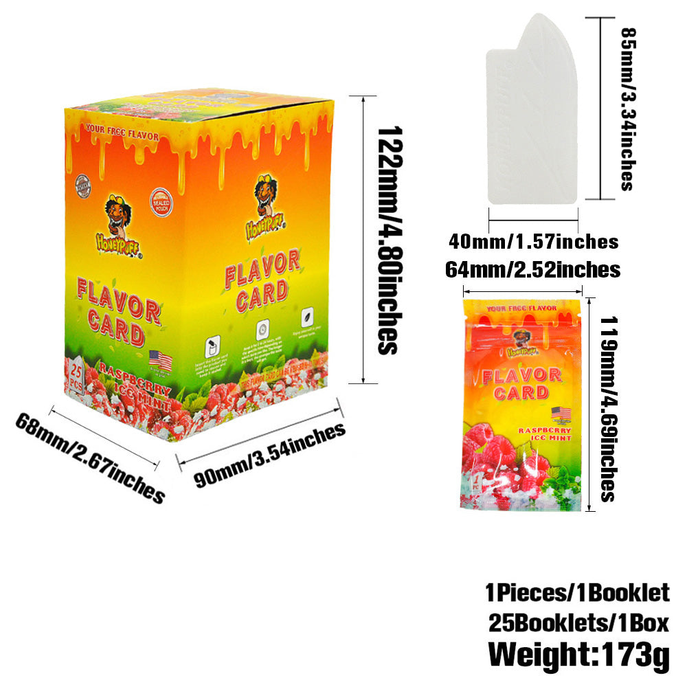 HONEYPUFF Raspberry Ice Mint Flavour Cards, King Size Cigarette Insert Infusion, Natural Flavour Card