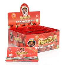 Load image into Gallery viewer, HONEYPUFF 1 1/4 Size Strawberry Flavored Rolling Papers, Slow Burning Cigarette Rolling Papers (50 PCS)