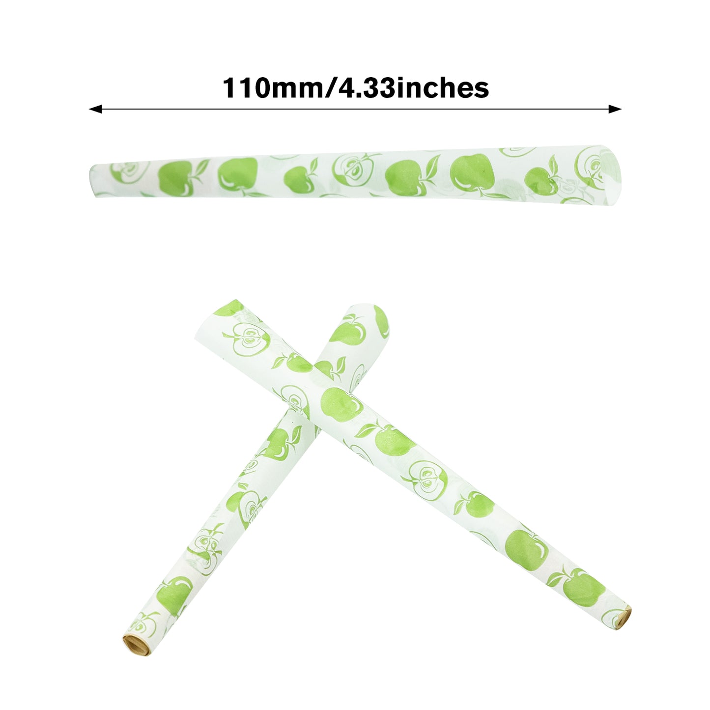 HONEYPUFF Green Apple Flavored Pre Rolled Cones, King Size Rolling Cones with Tips, 72 Pcs Pre Rolled Rolling Paper, Slow Burning Rolling Papers