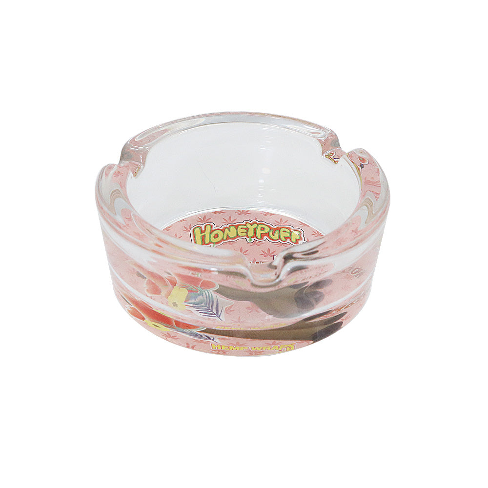 Honeypuff brand 85mm glass round ashtray