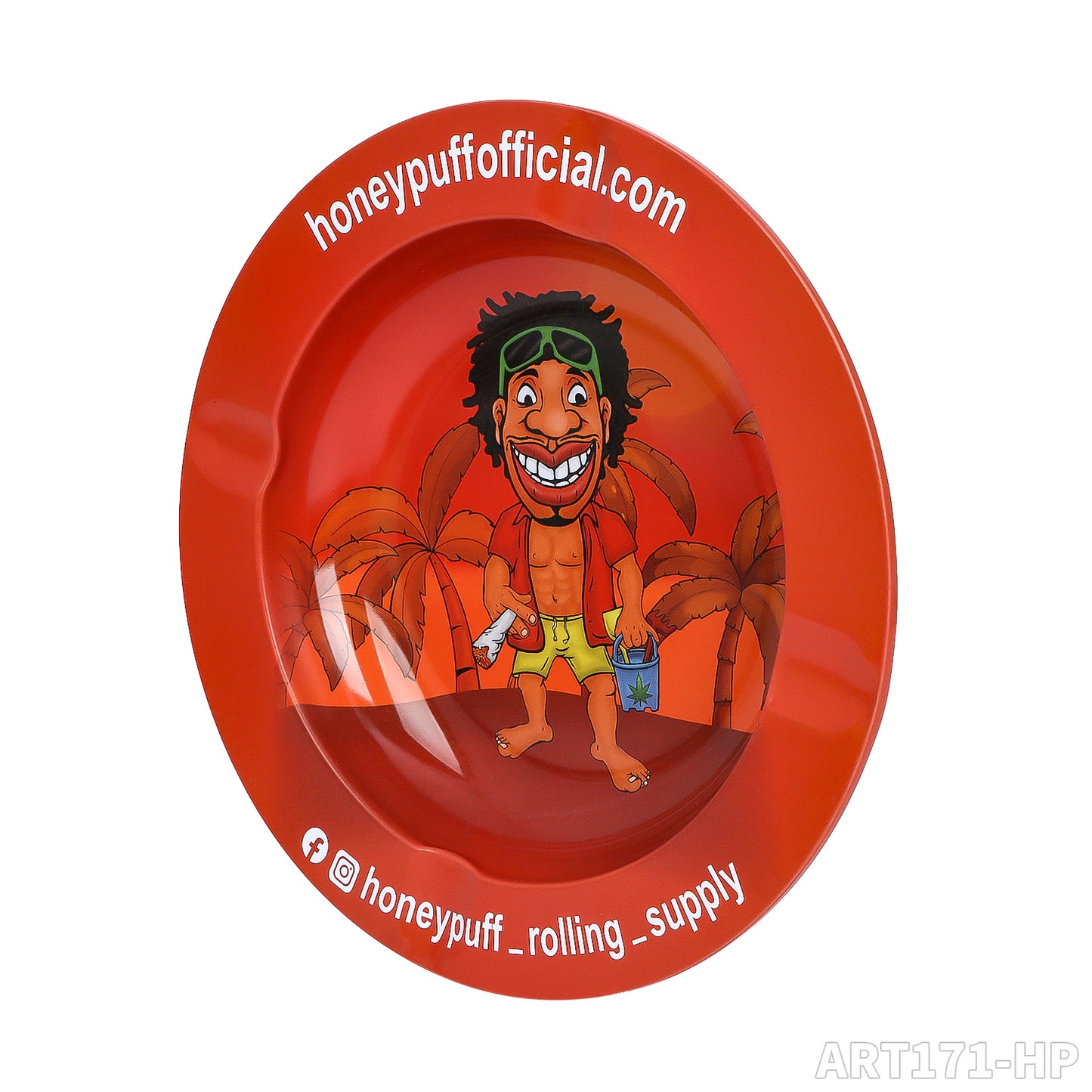HONEYPUFF brand round metal ashtray round metal rolling tray with various designs