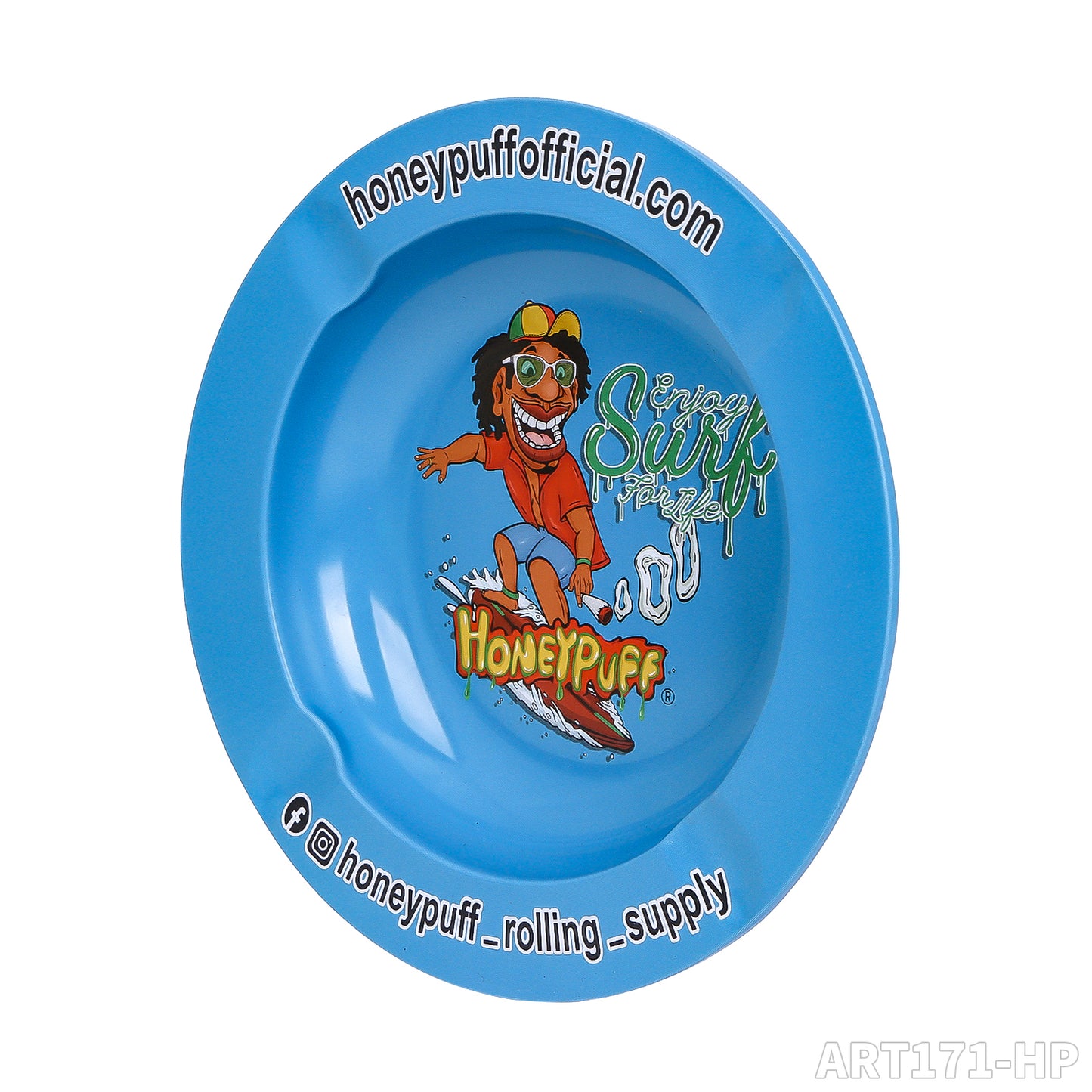 HONEYPUFF brand round metal ashtray round metal rolling tray with various designs