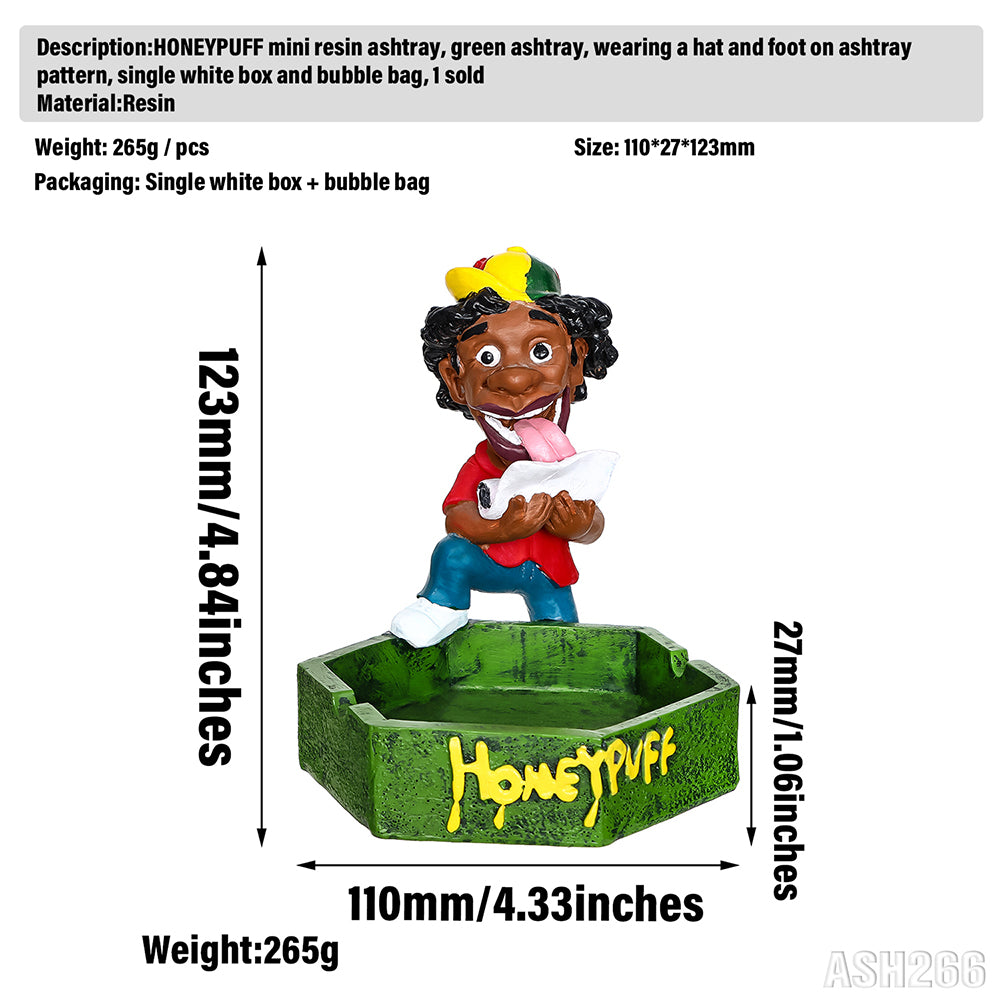 Honeypuff Multi-Color Resin Ashtrays, Mini Size Ashtrays With Cigarette Butts, Easy To Clean Resin Ashtrays & Portable