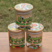 Load image into Gallery viewer, Honeypuff Herb Glass Jar Sticker Empty Storage Container Herb Glass Jar With Bamboo Lid