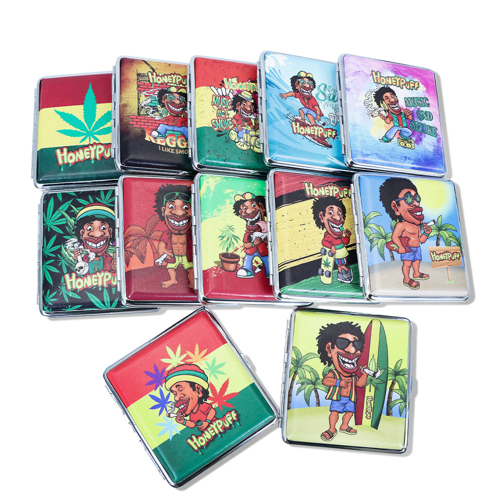 Honeypuff Cigarette Case | PU Leather Cigarette Carrier For Men and Women | Capacity 20 Cigarettes with Internal Divider.