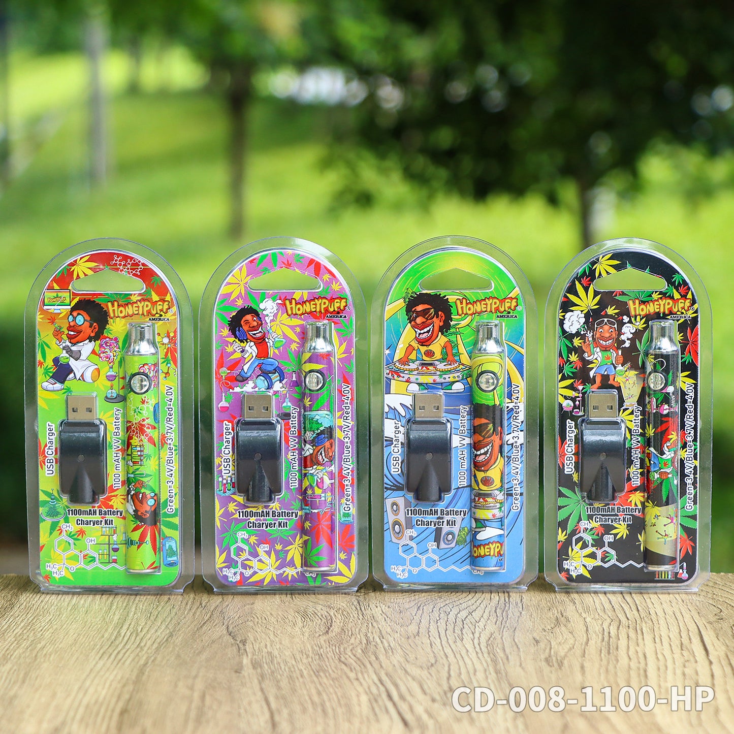 HONEYPUFF hot sale 1100 mAH battery vape accessories with different design