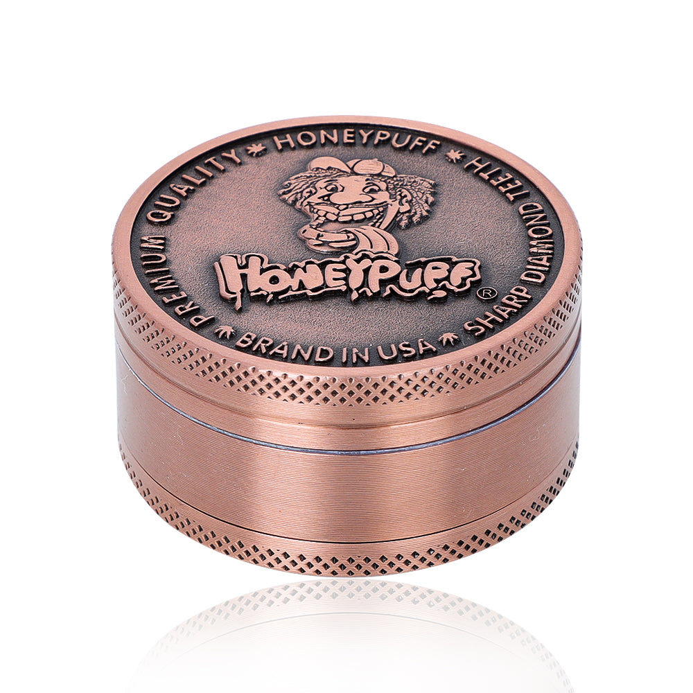 HONEYPUFF 50MM Alloy Herb Grinder 3 Layers Zinc Alloy Metal Dry Herb Tobacco Weed Grinder Crusher, kief catcher