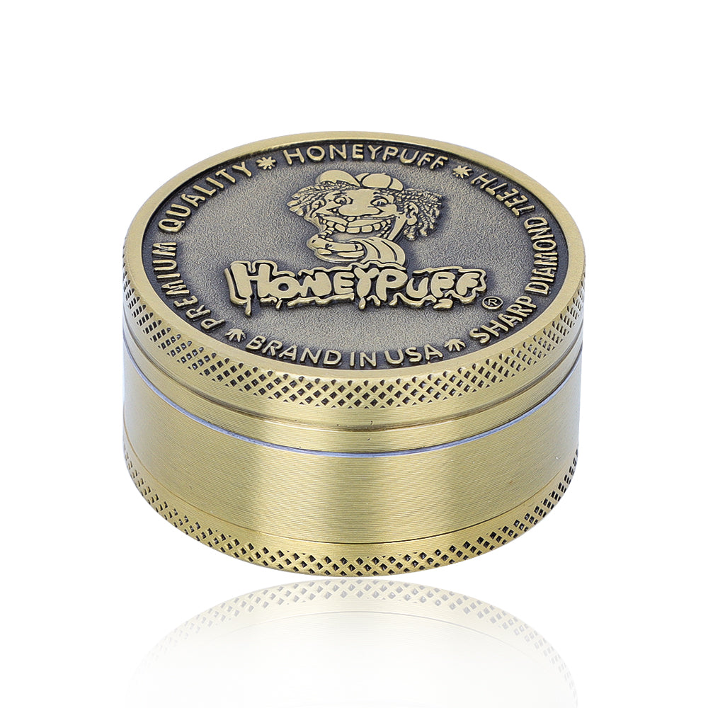 HONEYPUFF 50MM Alloy Herb Grinder 3 Layers Zinc Alloy Metal Dry Herb Tobacco Weed Grinder Crusher, kief catcher