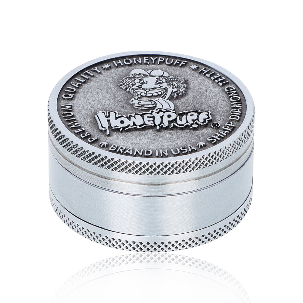 HONEYPUFF 50MM Alloy Herb Grinder 3 Layers Zinc Alloy Metal Dry Herb Tobacco Weed Grinder Crusher, kief catcher