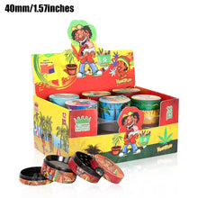 Load image into Gallery viewer, HONEYPUFF 40 mm Zinc Metal Herb Grinder, Rasta Style 4 Lay Smoker Grinder, 6 PCS / Box