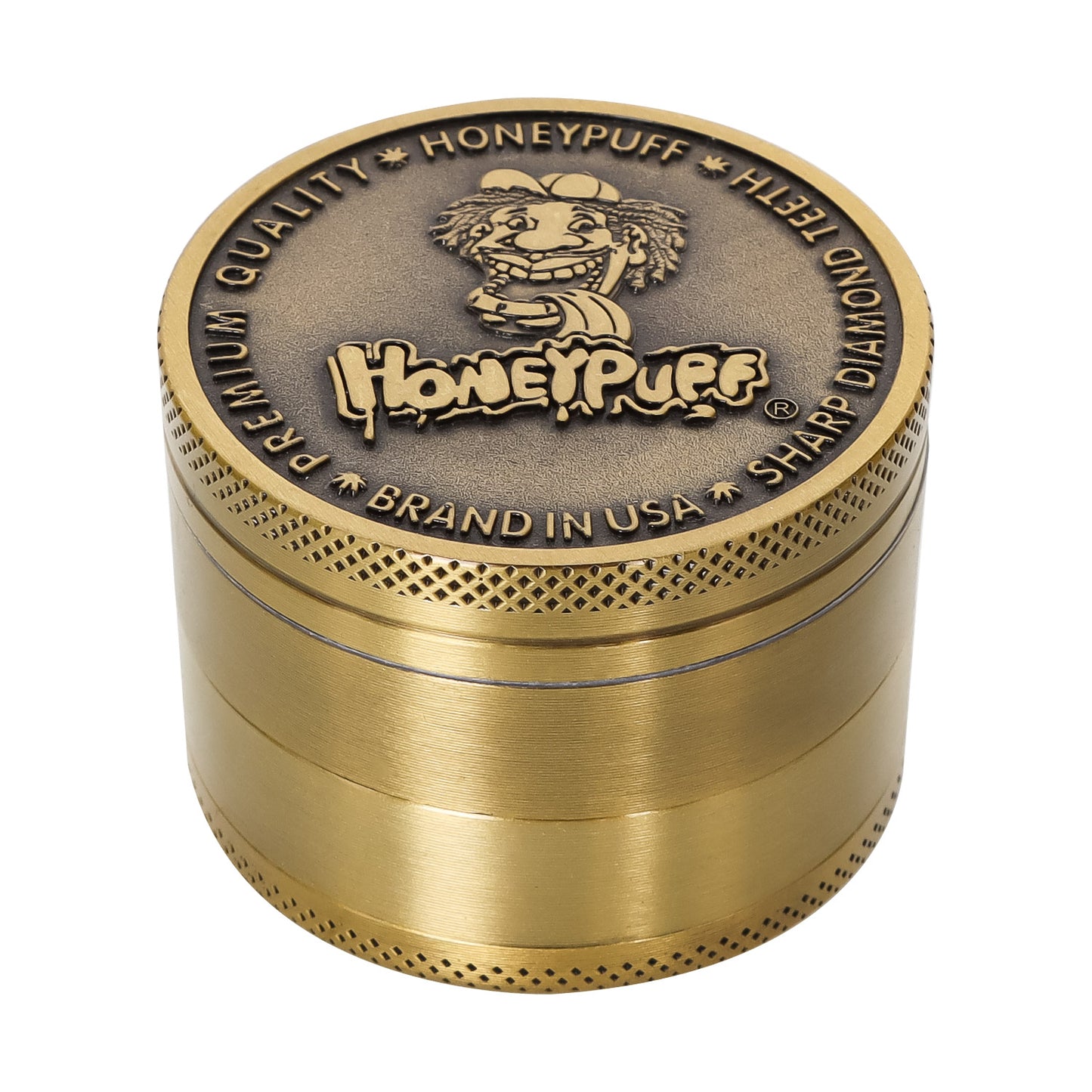 HONEYPUFF 50MM Herb Grinder 4 Layers Zinc Alloy Metal Dry Herb Tobacco Weed Grinder Crusher, kief catcher