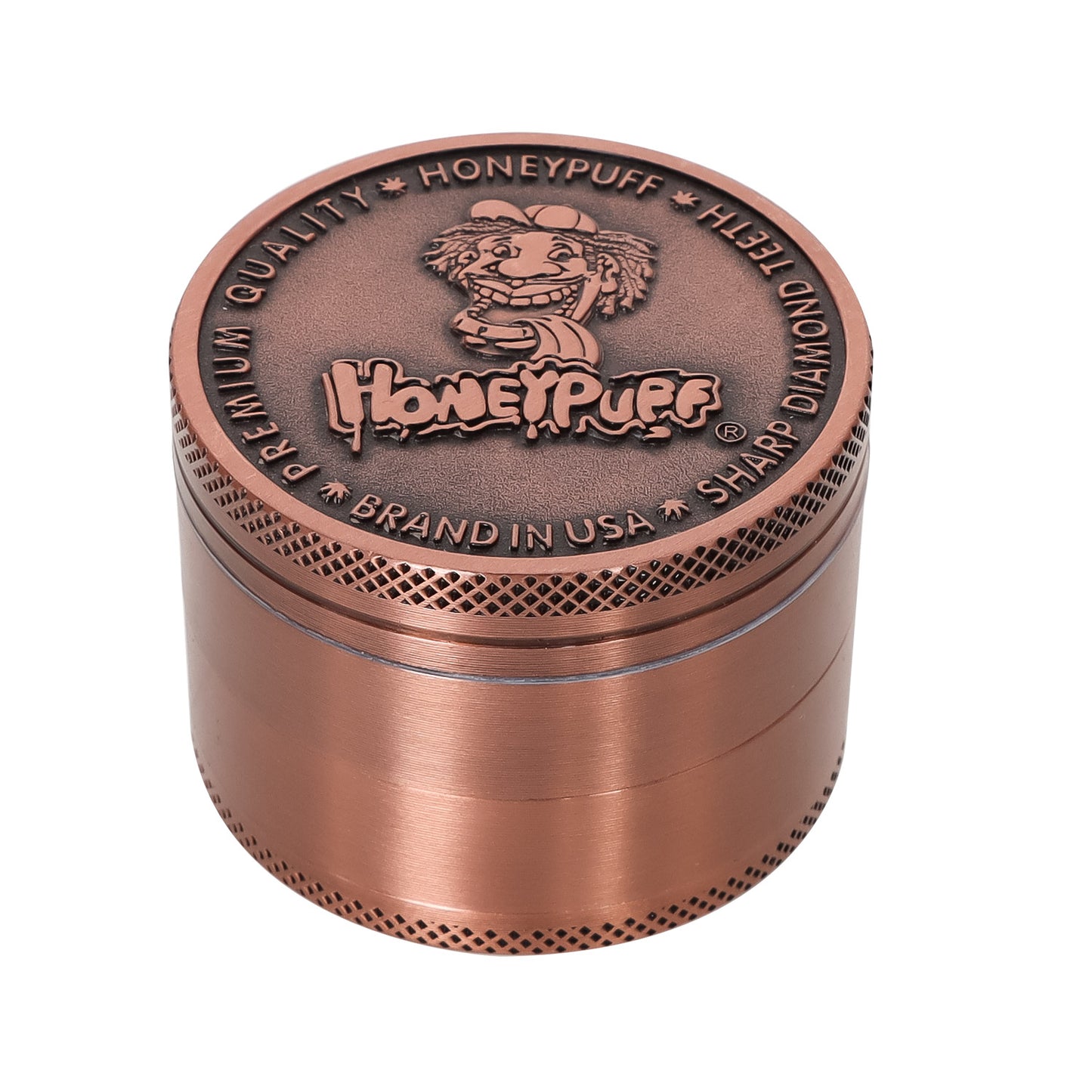 HONEYPUFF 50MM Herb Grinder 4 Layers Zinc Alloy Metal Dry Herb Tobacco Weed Grinder Crusher, kief catcher