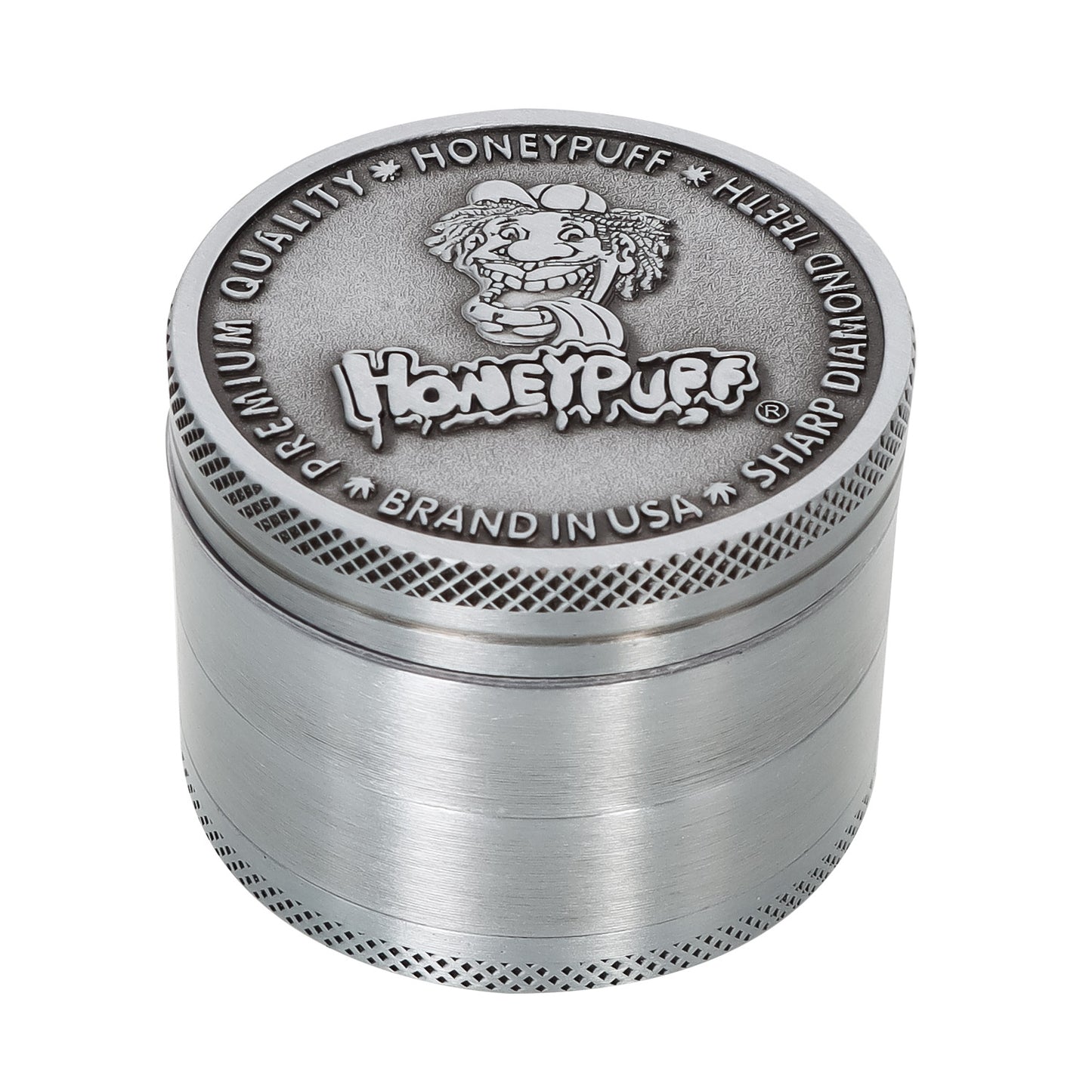 HONEYPUFF 50MM Herb Grinder 4 Layers Zinc Alloy Metal Dry Herb Tobacco Weed Grinder Crusher, kief catcher