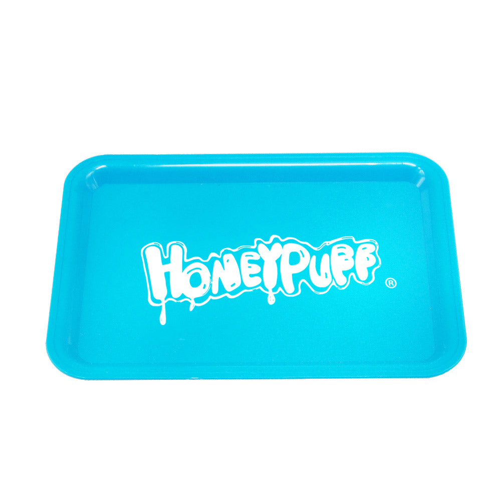 HONEYPUFF Zigarettentablett-Set, 3-teiliges Zigarettenzubehör-Set, Kunststoffplatte, Blechdose, Rauchmühle aus Zinklegierung