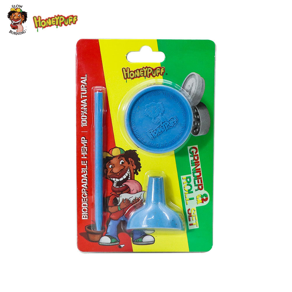 HONEYPUFF Mixed Color Series Biologisch abbaubarer Zigaretten-Grinder, Trichter, Zigaretten-Pressstab, Drei-in-Eins-Set