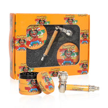 Load image into Gallery viewer, HONEYPUFF Orange Package Tobacco Pipe Kit, Glass Smoking Pipe With Metal Blow & 4 Lay Tobacco Grinder