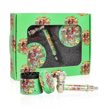 Load image into Gallery viewer, HONEYPUFF Green Package Tobacco Pipe Kit, Glass Smoking Pipe With Metal Blow & 4 Lay Tobacco Grinder