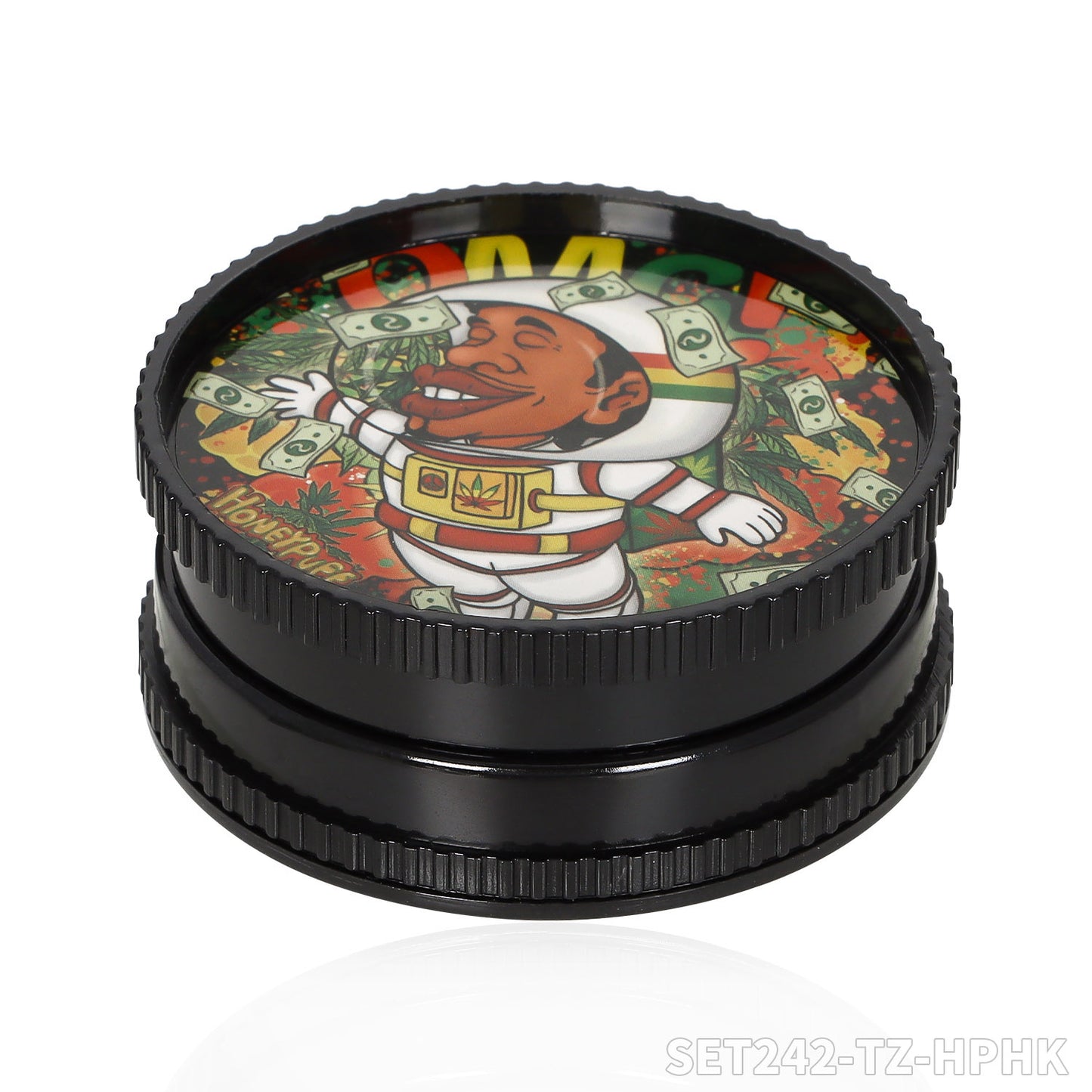 HONEYPUFF 60mm 3-layer plastic cigarette grinder+pipe+filter 12 pieces/display box